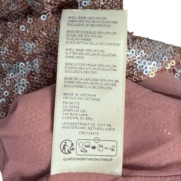 Free People Manuka Pink Sequin Mini Dress Women's L Cocktail Holiday NYE NEW - Picture 6 of 6